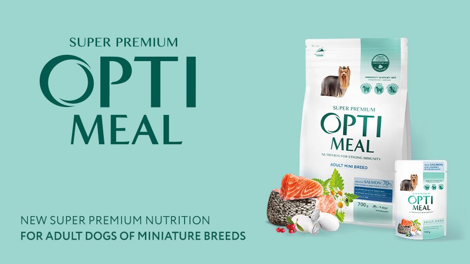 Optimeal complete dry pet food for adult miniature dogs