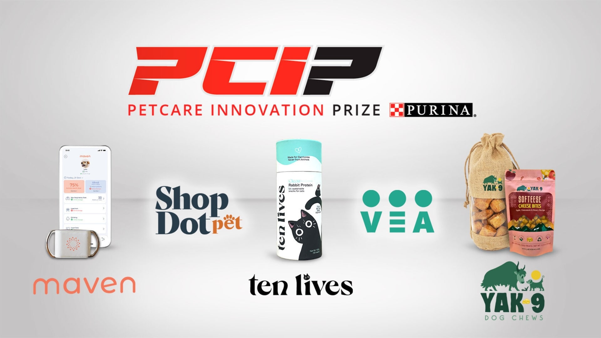 Who are the 5 pet start-ups that Purina awarded with $125,000?