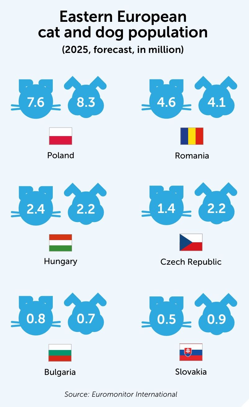 Eastern European cat and dog population graph